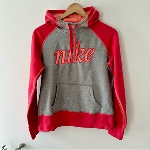 Nike Therma Fit All Time Script Pink Hoodie Sweatshirt Size Medium